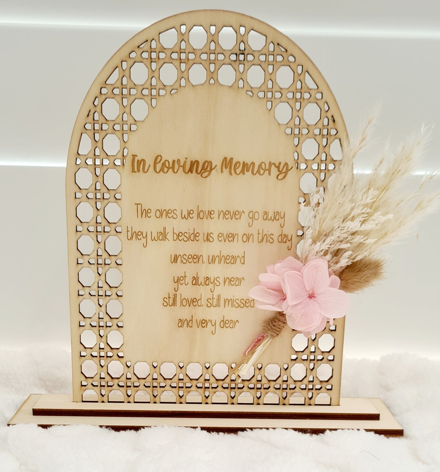 In Loving Memory Rattan Plaque