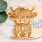 Highland Cow Hello Plaque