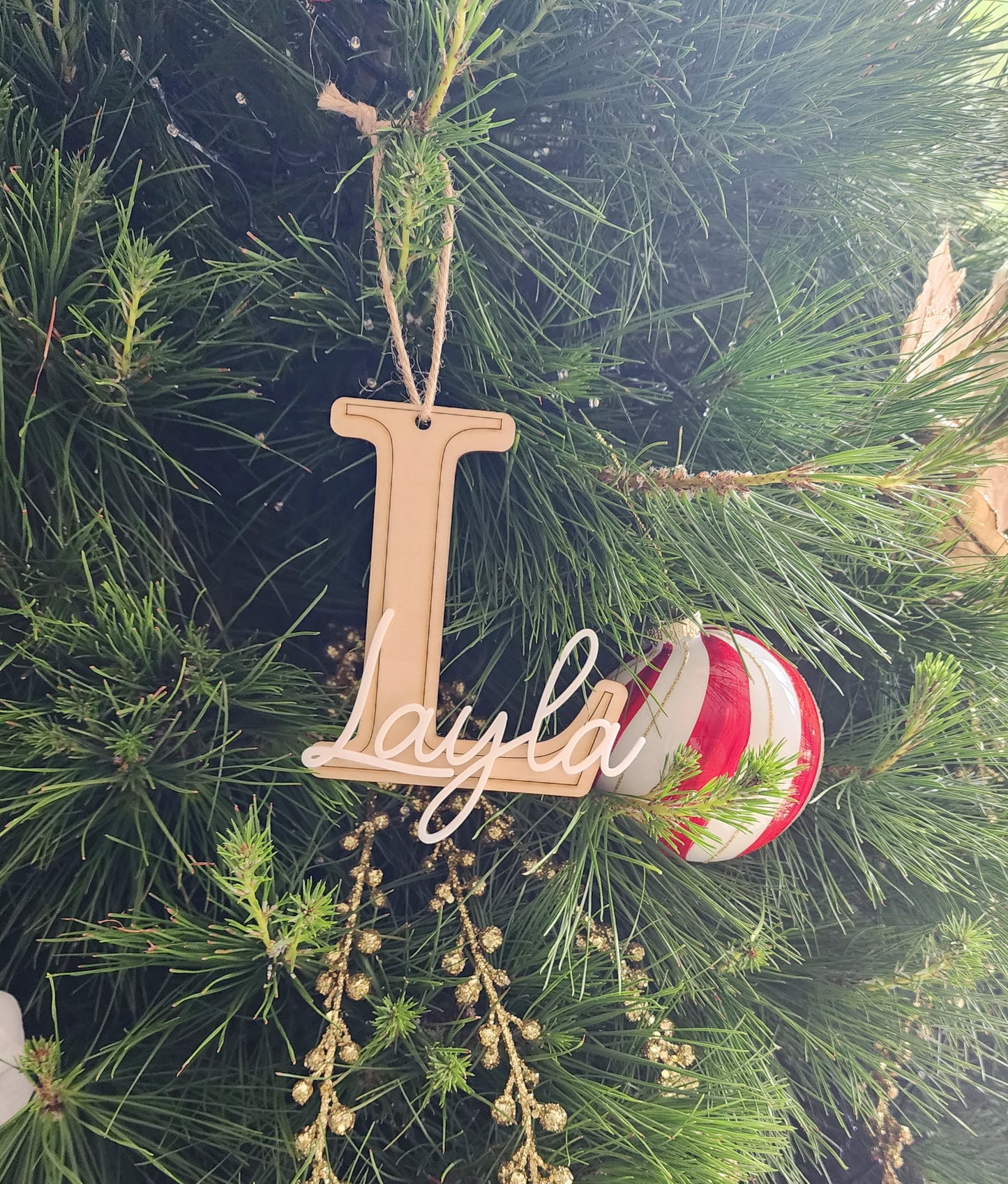 Timber Letter Bauble