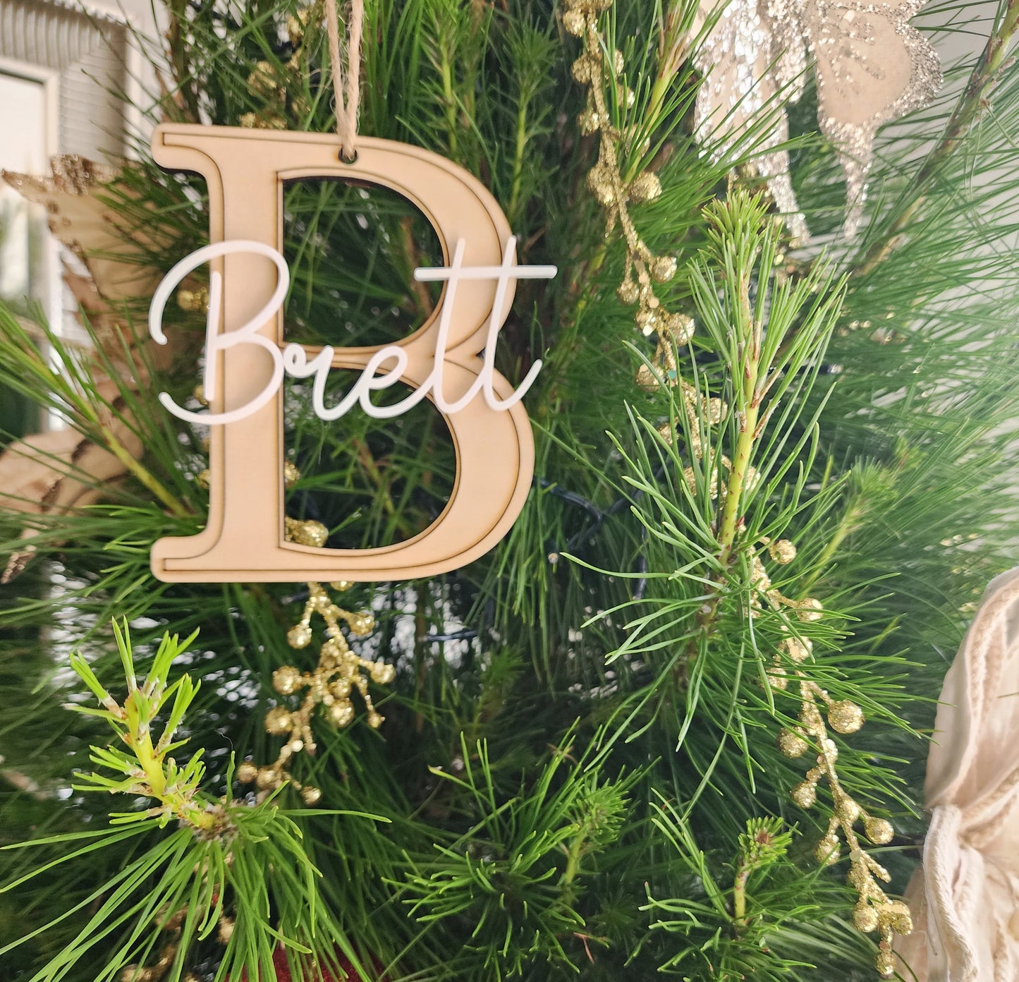 Timber Letter Bauble