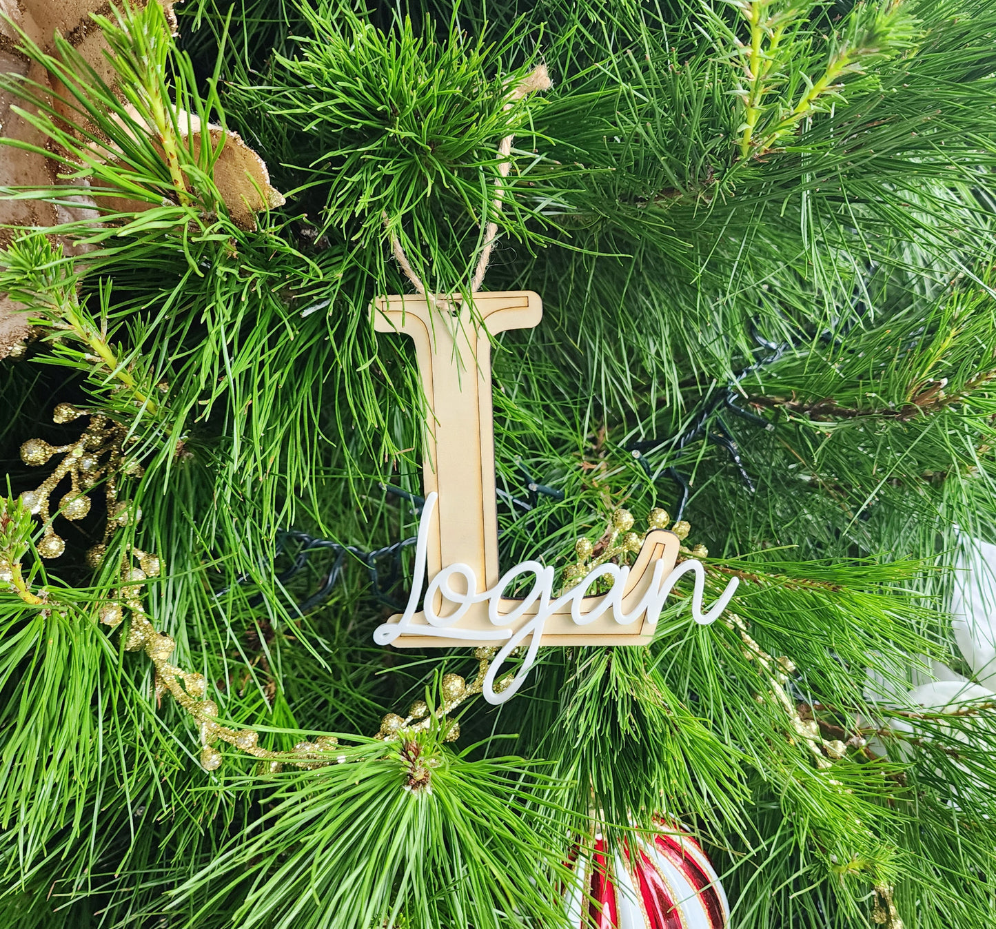 Timber Letter Bauble