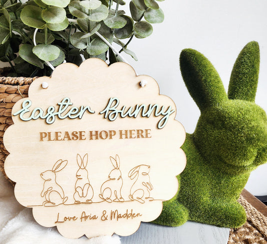 Easter Bunny Please Hop Here Sign